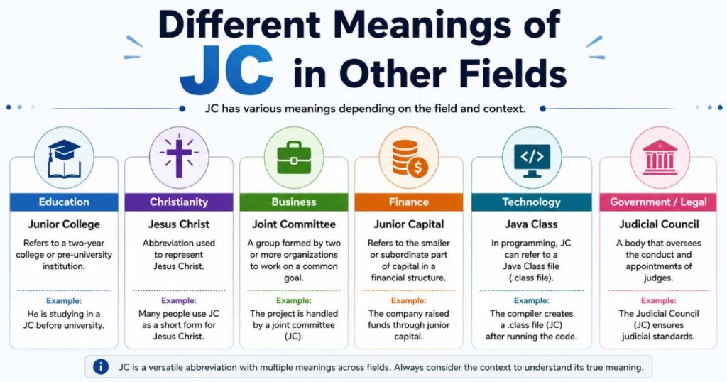Different Meanings of JC in Other Fields