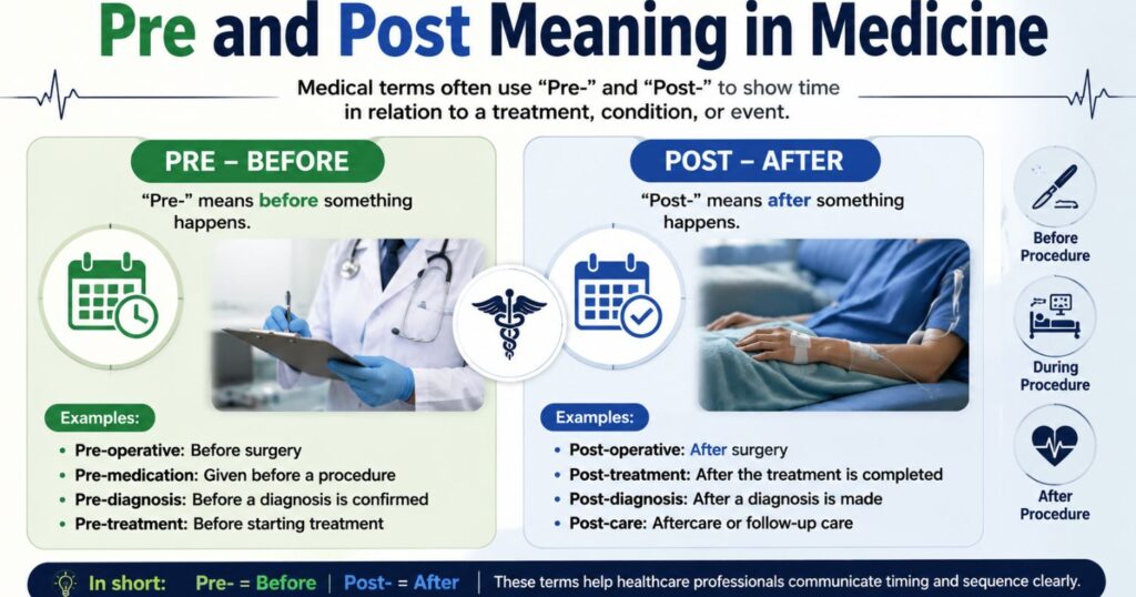 Pre and Post Meaning in Medicine