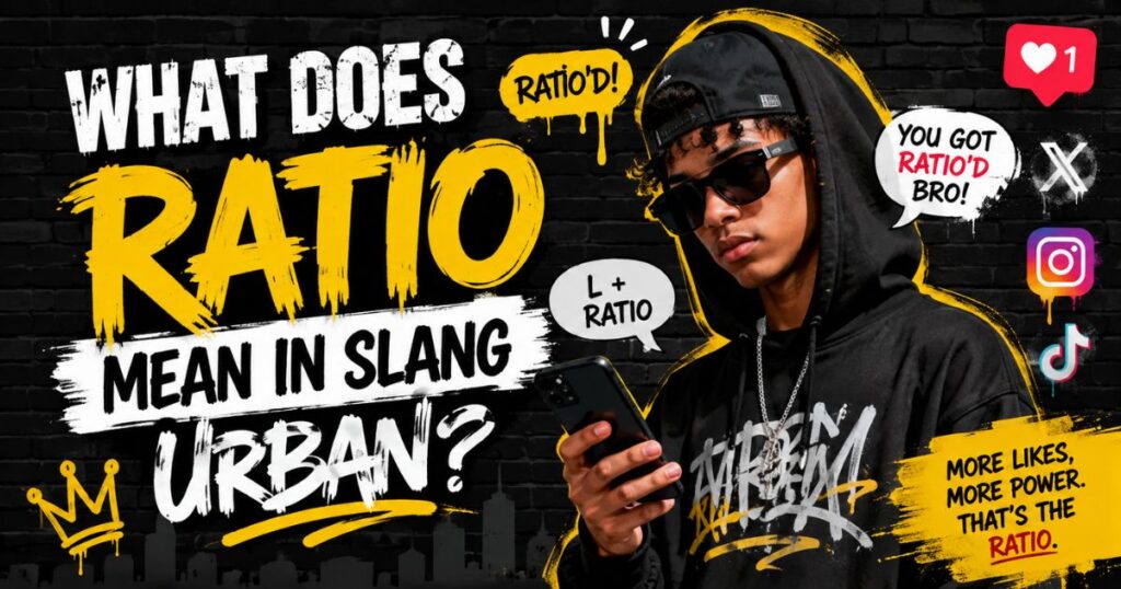 What does ratio mean in slang urban